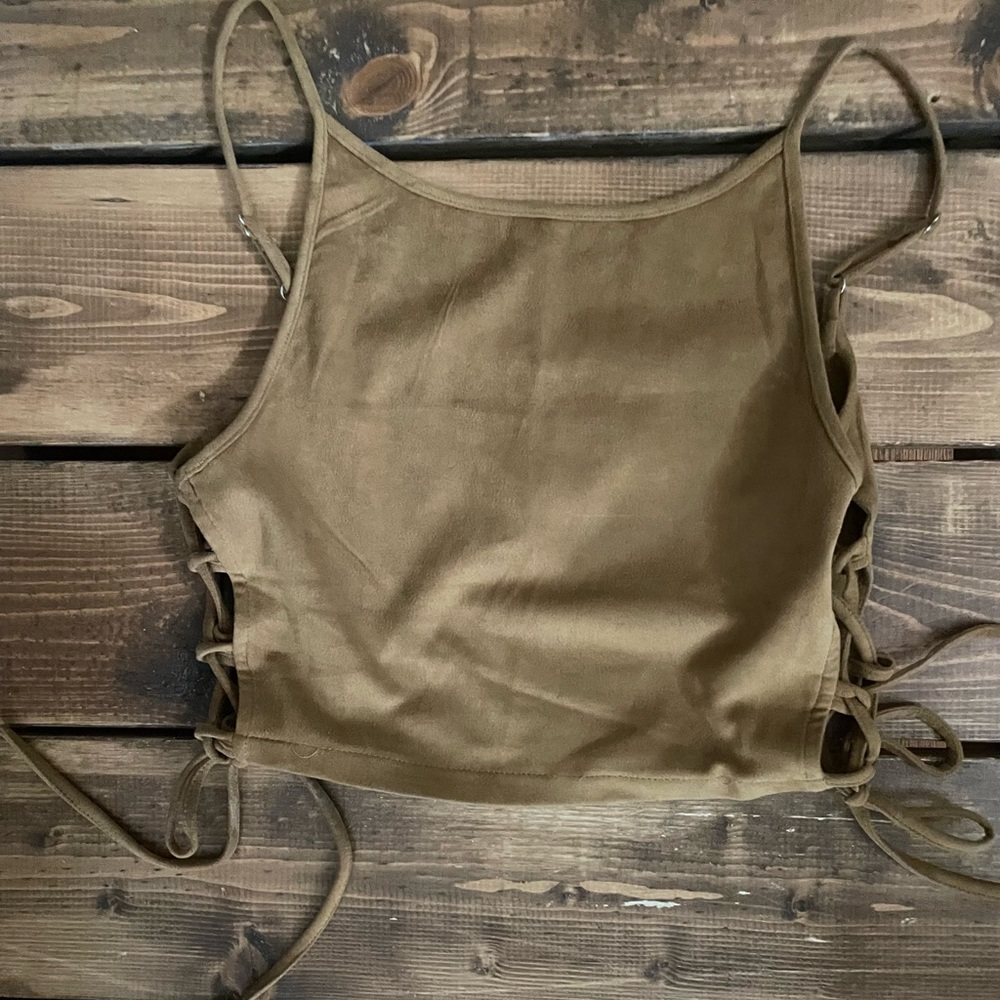 Side Tie Tan Tank Top